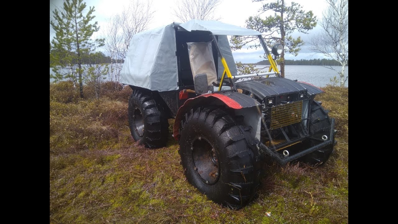 Тест болотохода из Асино и попутно рыбалка.All-terrain vehicle in the swamp