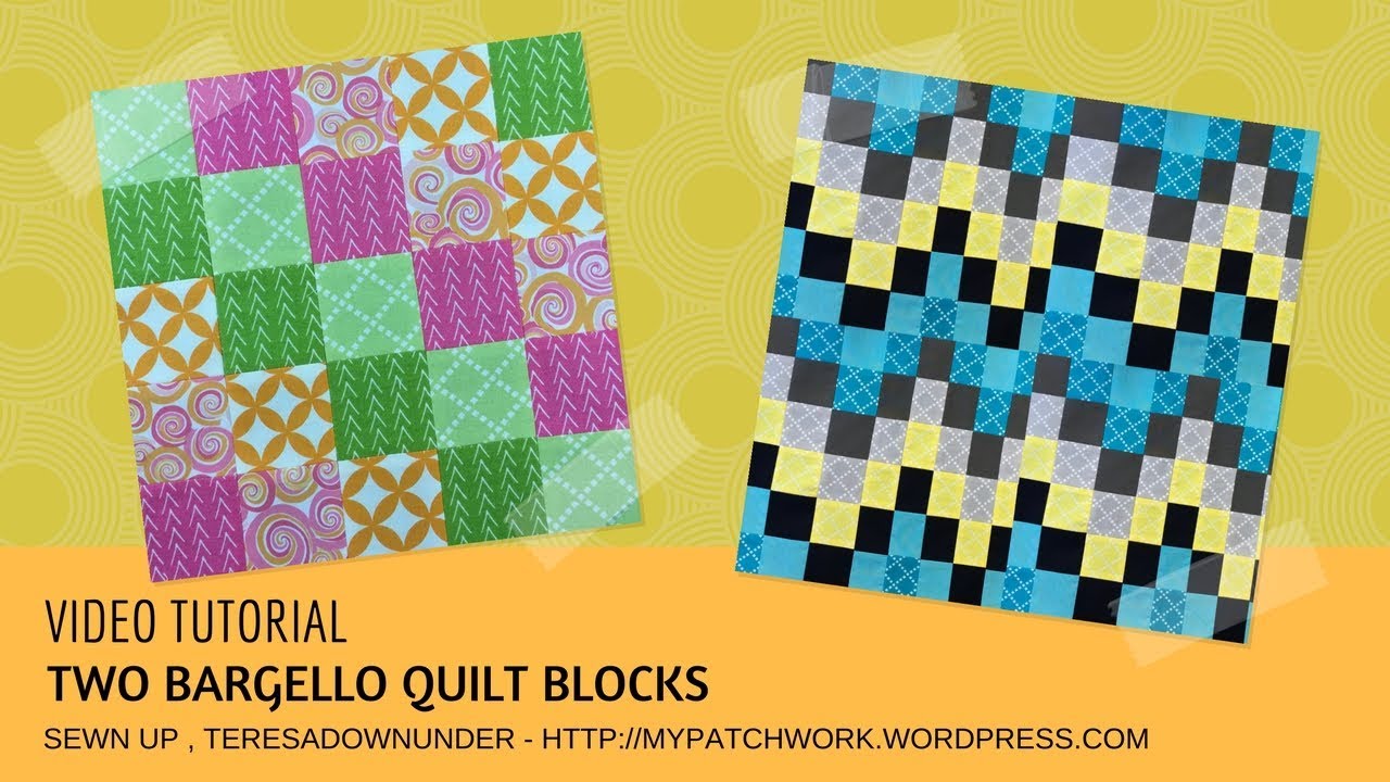 Video tutorial: 2 bargello quilt blocks -  tube quilting