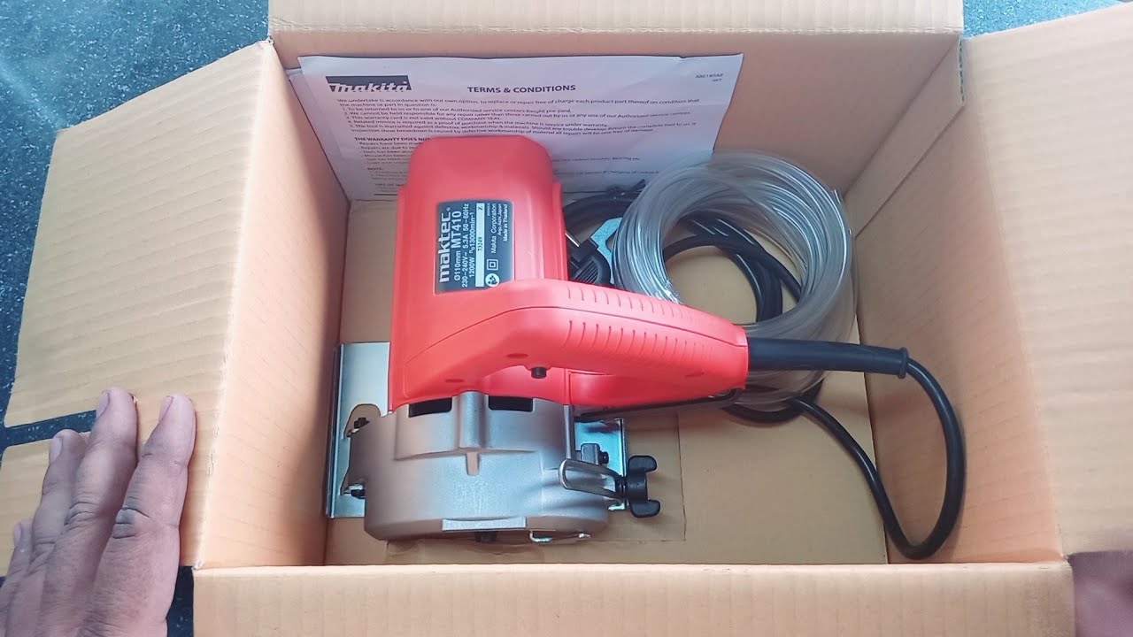 Maktec By Makita MT410 Unboxing 110MM 13000min Handheld Tile Cutter Marble Granite