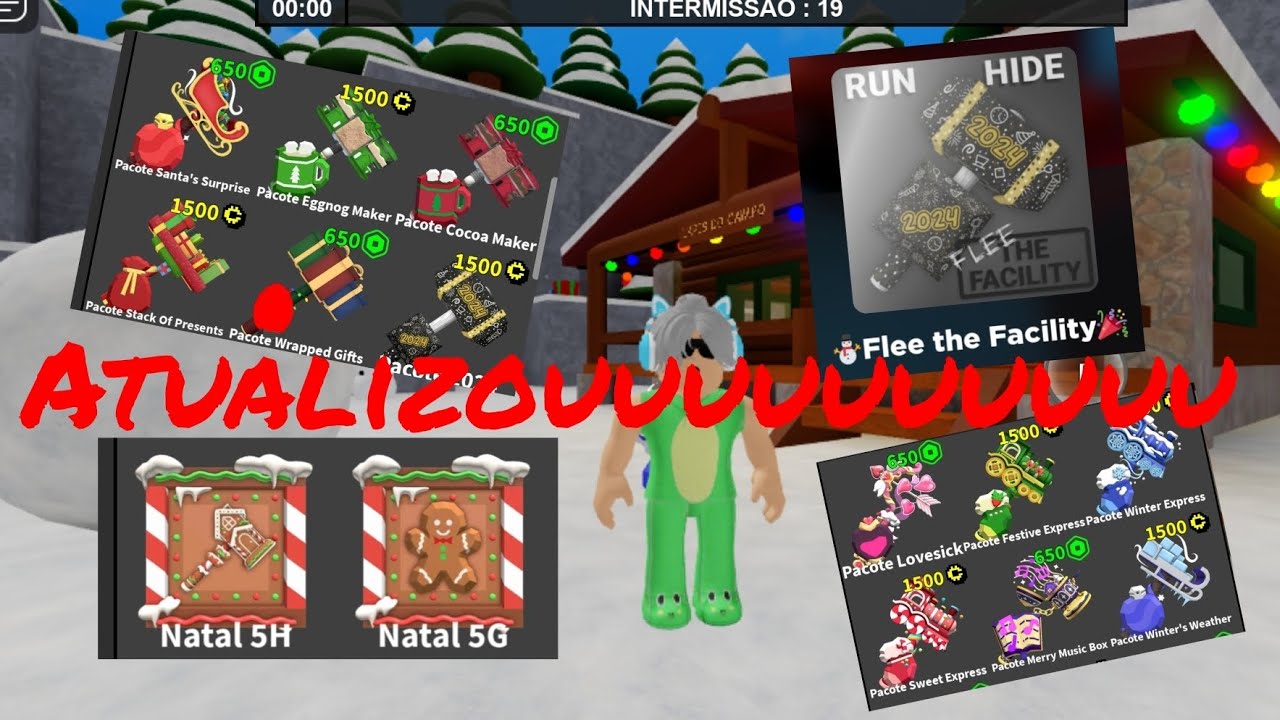 2° PARTE DA ATUALIZAÇÃO DE NATAL!! COMPRANDO MARRETAS - Roblox Flee the Facility