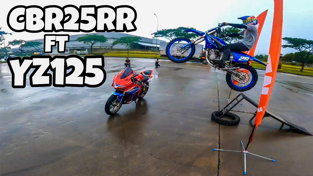 YZ125 & CBR250RR FREESTYLE SHOW HUJAN HUJAN DI PABRIK MAXXIS