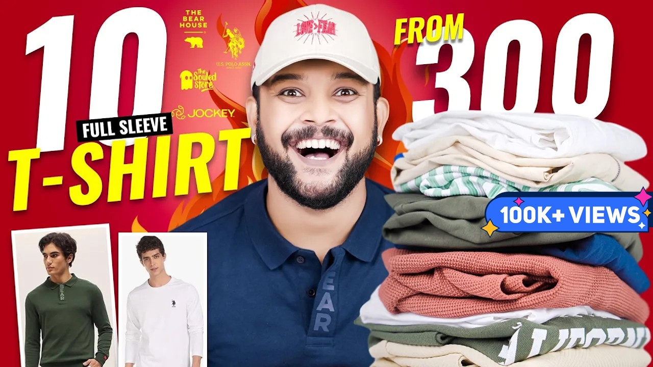 10 Best Full Sleeve T-Shirts for Summer (College, Men) Stylish 🔥 Polo T Shirt Haul 2025 | ONE CHANCE