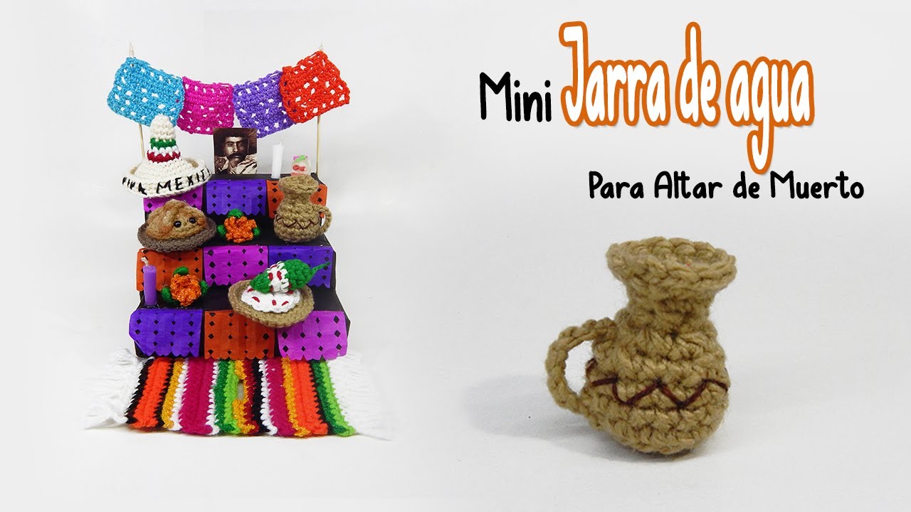 MINI JARRA DE AGUA tejida a crochet - Amigurumi especial DIA DE MUERTOS
