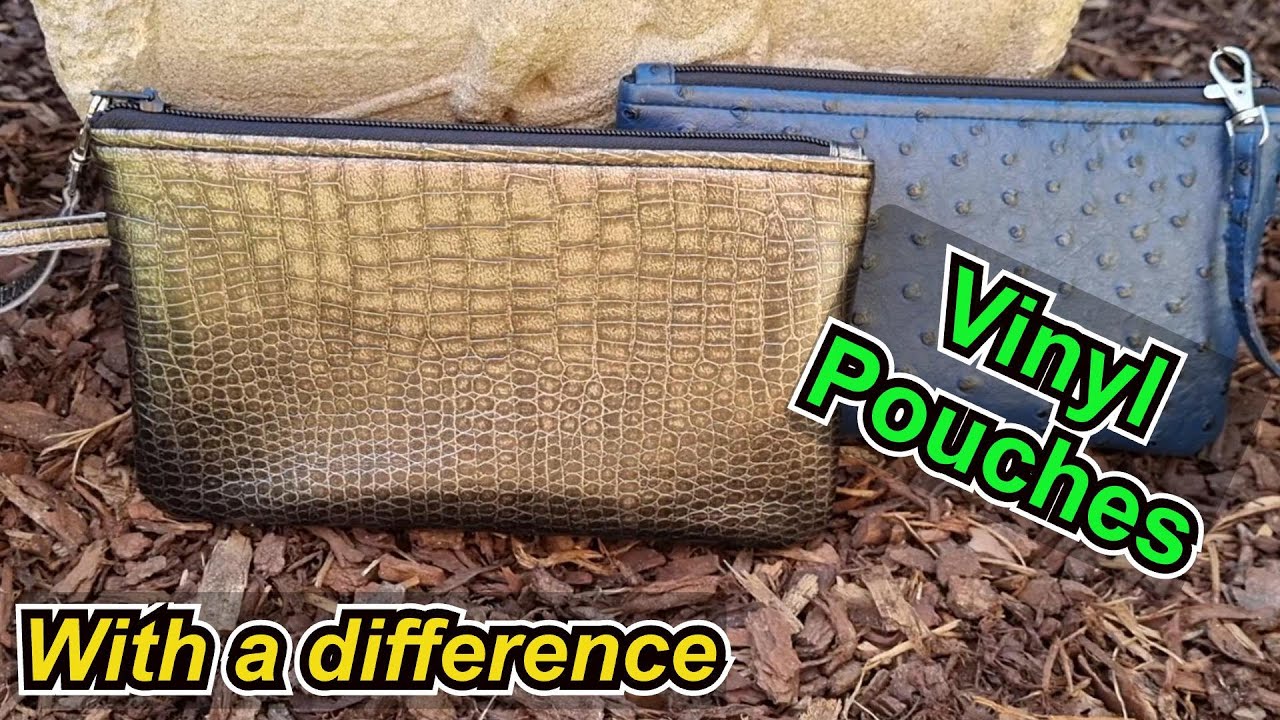 How to sew elegant vinyl bags with secure closing strap. DIY zippered vinyl pouches fully lined