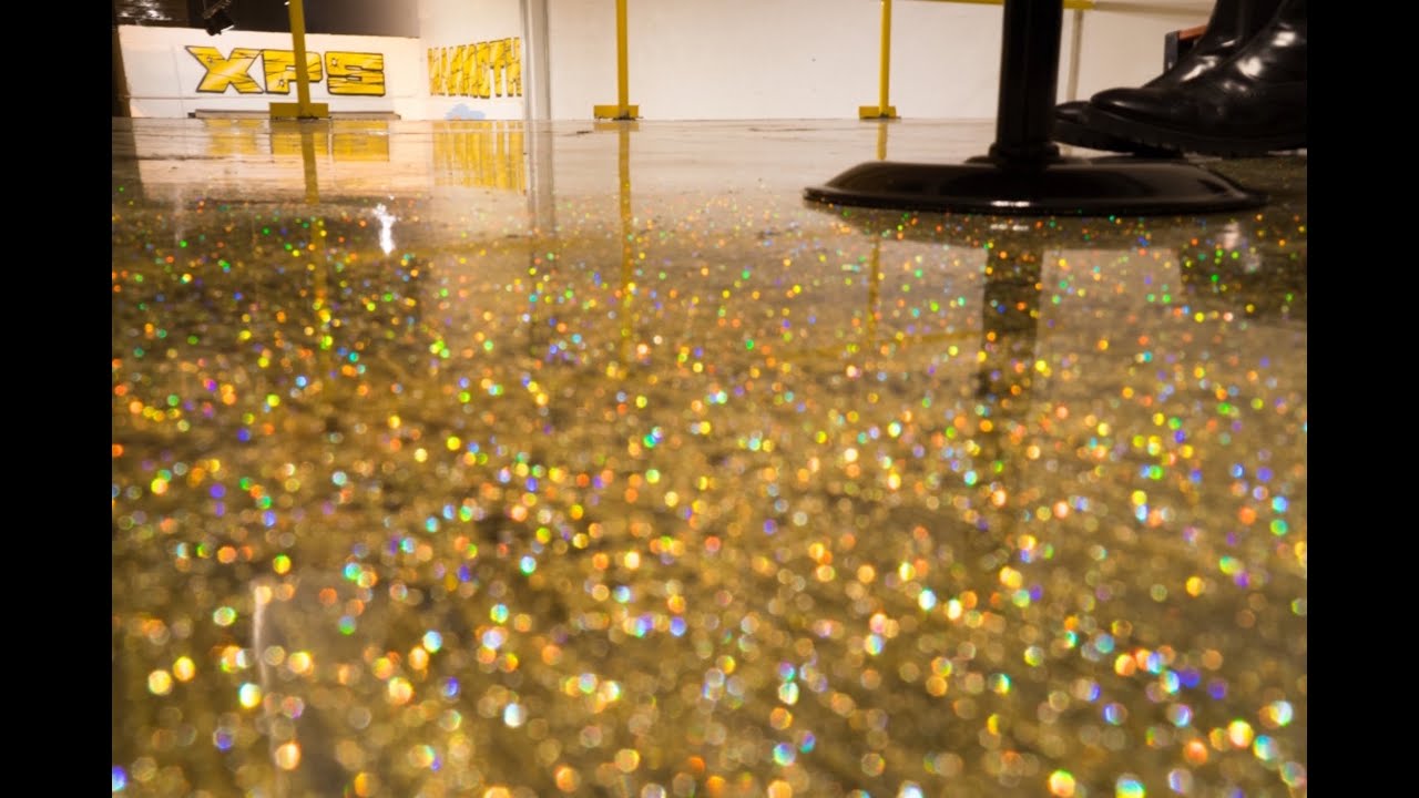 Gold Glitter Metallic Epoxy Floor Application | #xps #epoxyflooring #epoxyresin #goldglitter