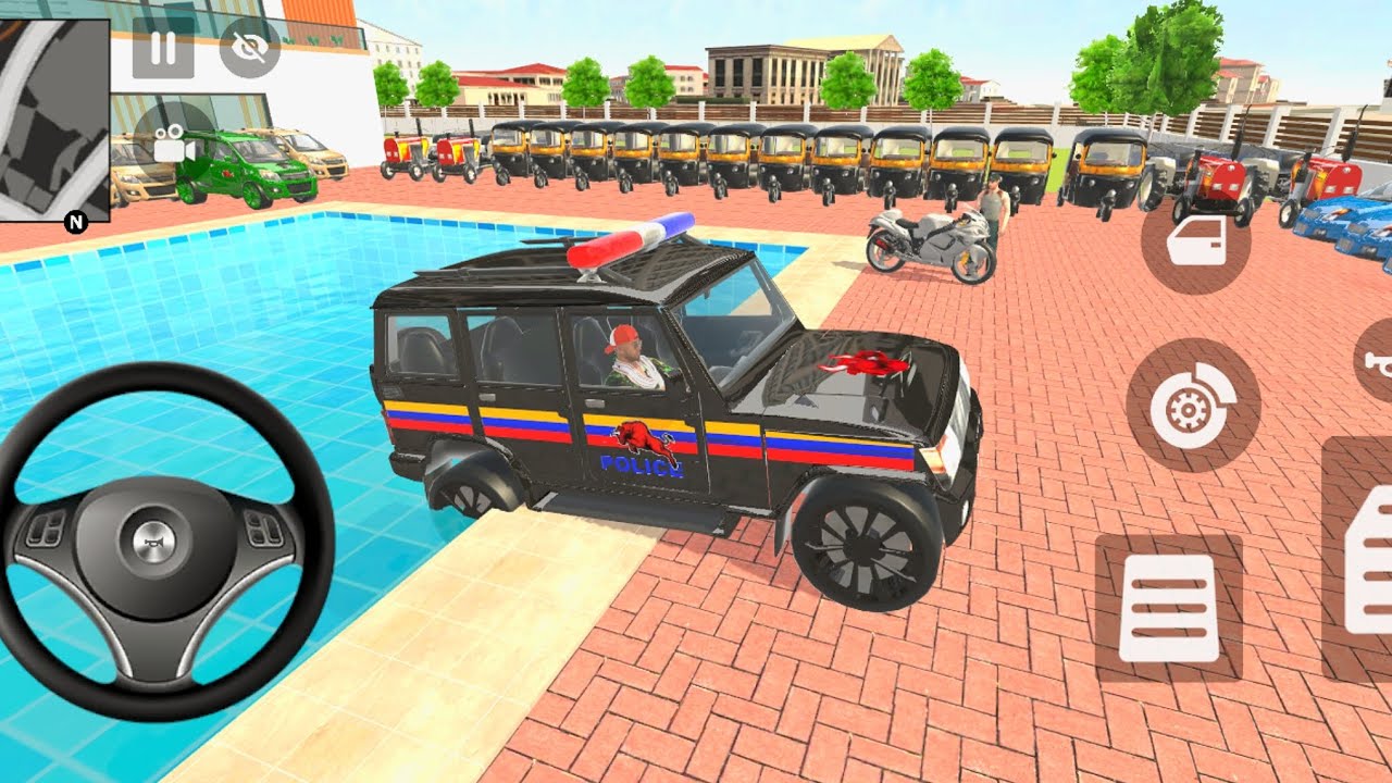 🤩Modified Car Game:Franklin Order In🤠Indian Auto🥳And Black Police Car🤑drives A Police SUV Game🎯🤑