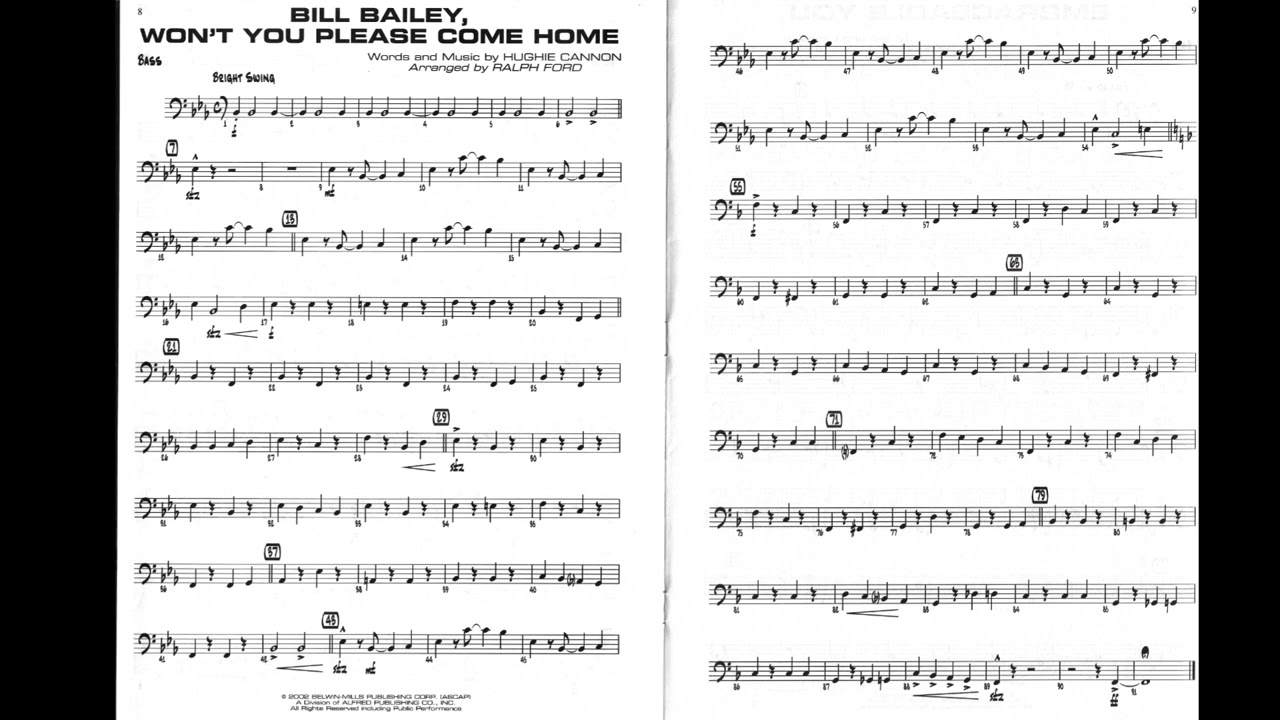 [Bass Practice] Bill Bailey won't you please come home