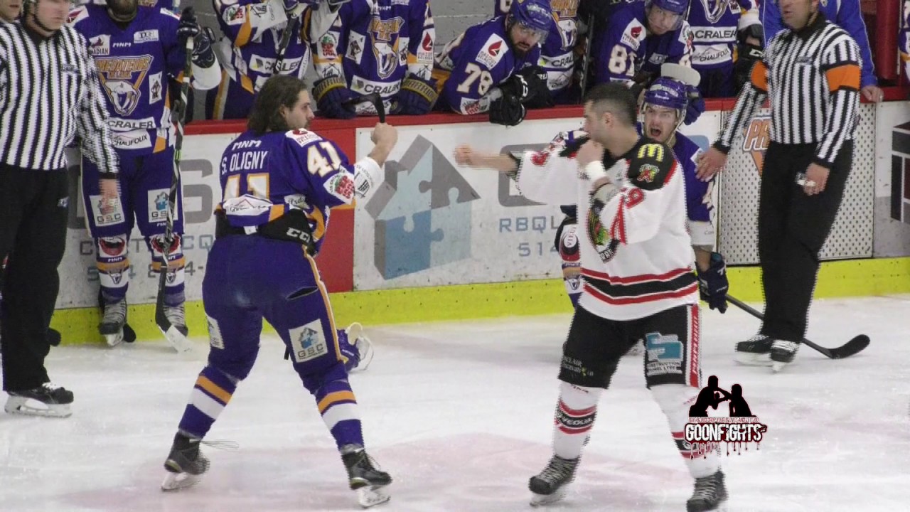 Steven Oligny  Vs Guillaume Coud&eacute;-Tremblay Predateurs Vs Sorel  5 Mars 2017