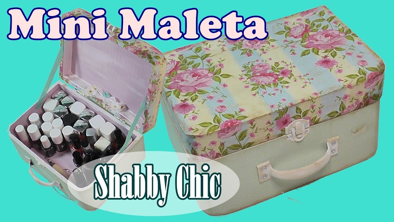 Mini maleta de cartón de estilo Shabby Chic. Ideas de decoración retro