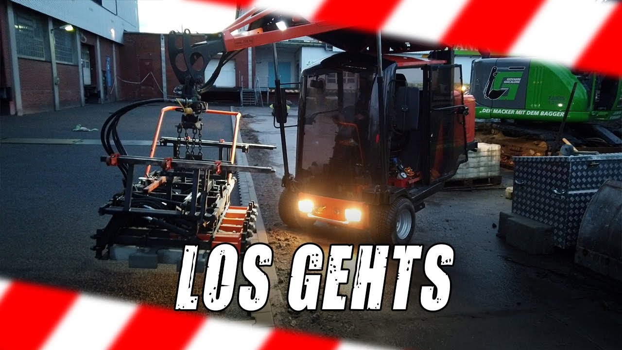 Pflastermaschine im Einsatz | Der Macker mit dem Bagger