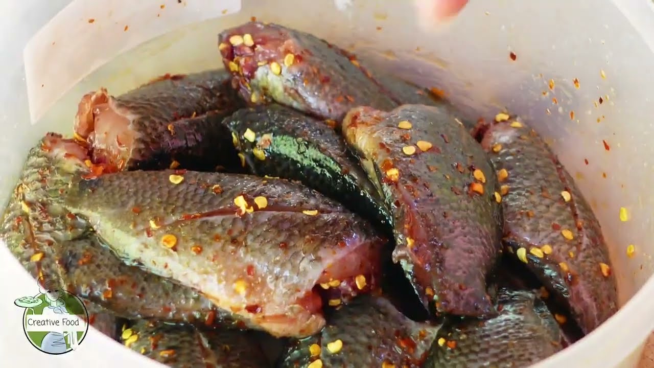 Fry climbing perch and small frog Recipe | Rural Family Food