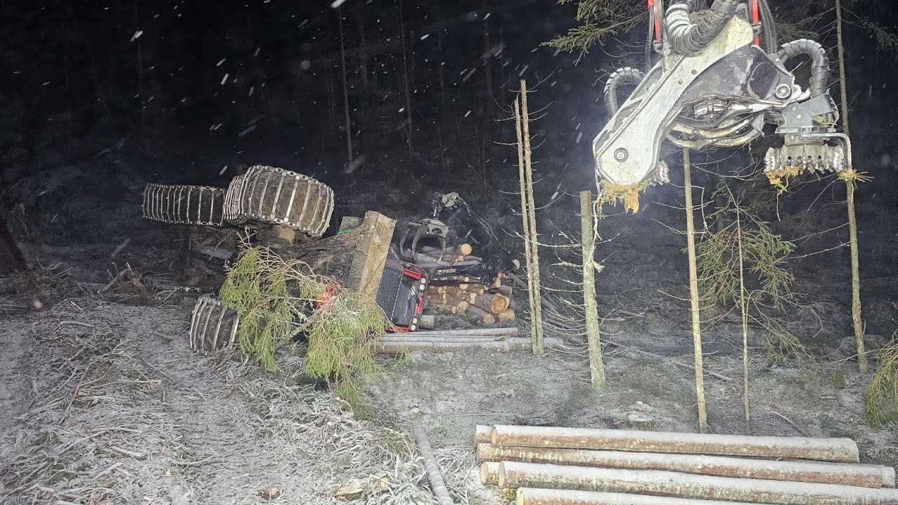 komatsu 895 flips to the right side