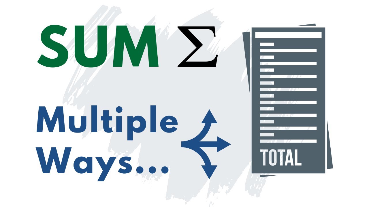 Various ways to calculate totals in Excel