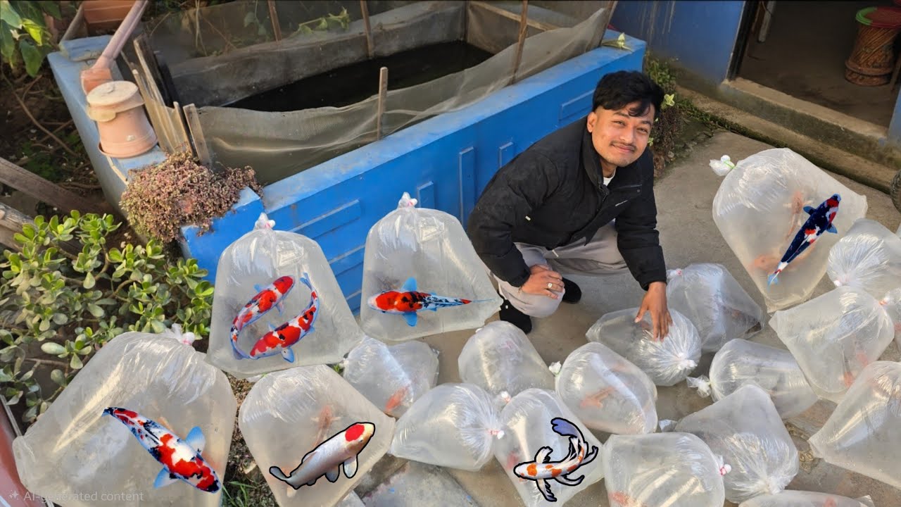 Huge Japanese shipment in Koi Farm of Nyaacha Pasa- JapaneseKoi Unboxing vlog #japanesekoifish #koi 