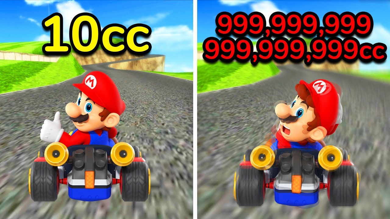 Attempting to win at 999,999,999,999,999,999,999cc in Mario Kart