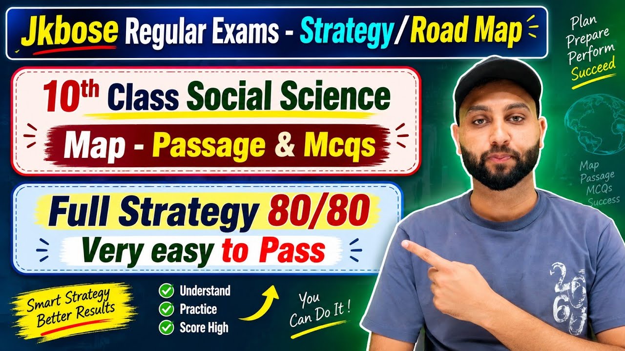 10th Class Social Science Last Month Strategy/Road Map from Zero to 80 Marks  - Jkbose 2026-27