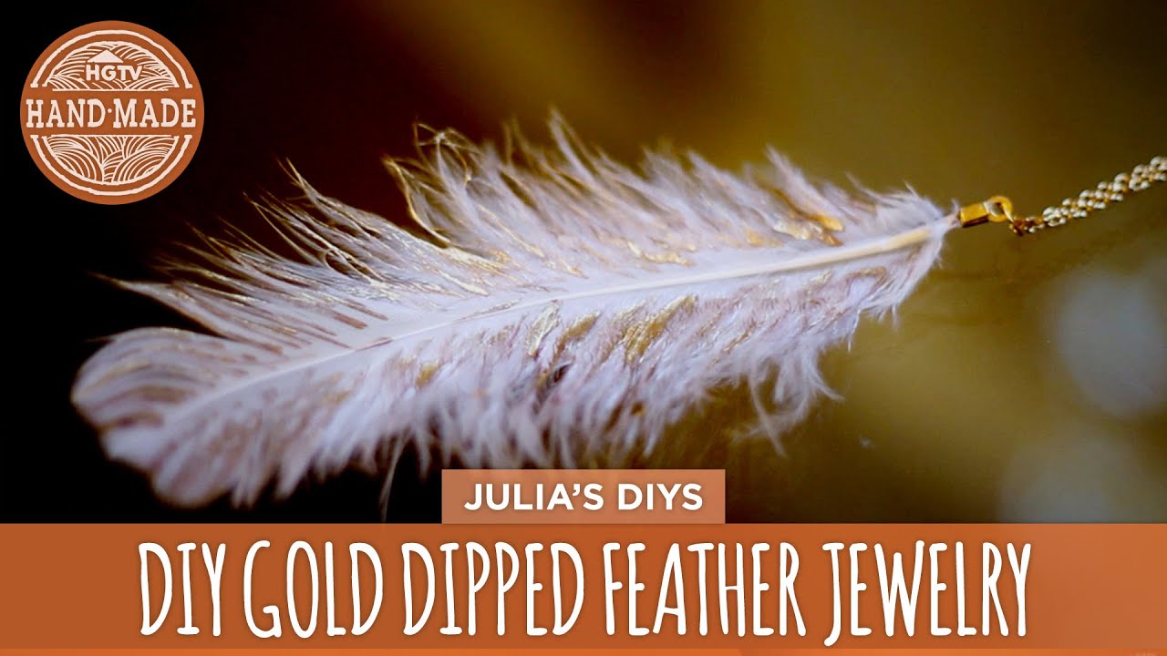 DIY Gold Dipped Feather Jewelry - HGTV Handmade