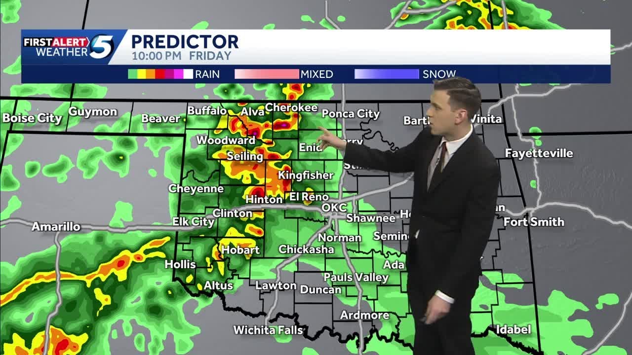 Oklahoma Storm Timeline: Severe weather possible with waves of rain Friday and Saturday