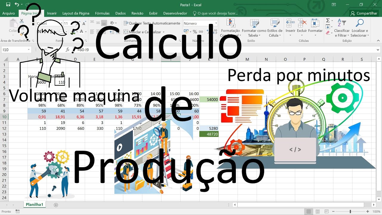 Cálculo Produção Perda Volume maquina