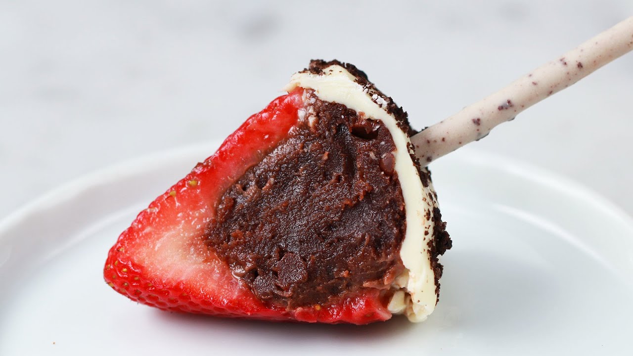 How To Stuff Strawberries With Brownie Truffles • Tasty