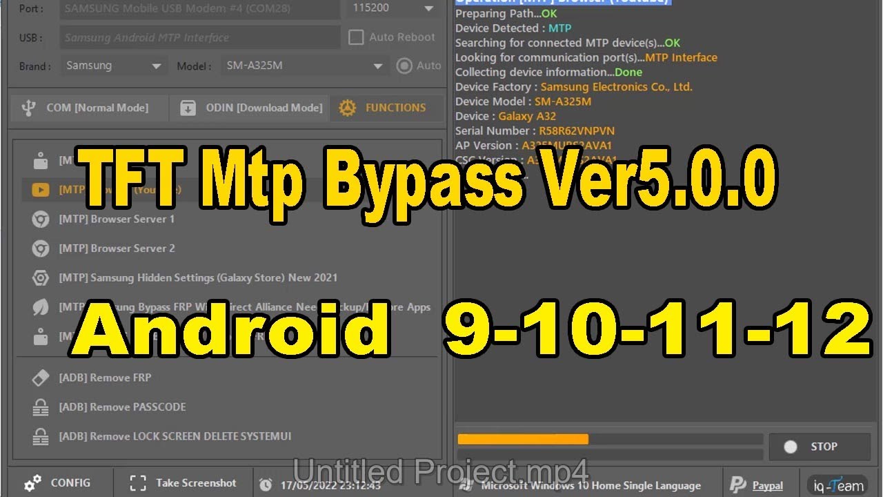Nueva Herramienta Para Quitar Cuenta de Google  Samsung TFT Mtp Bypass/Android 9/10/11/12