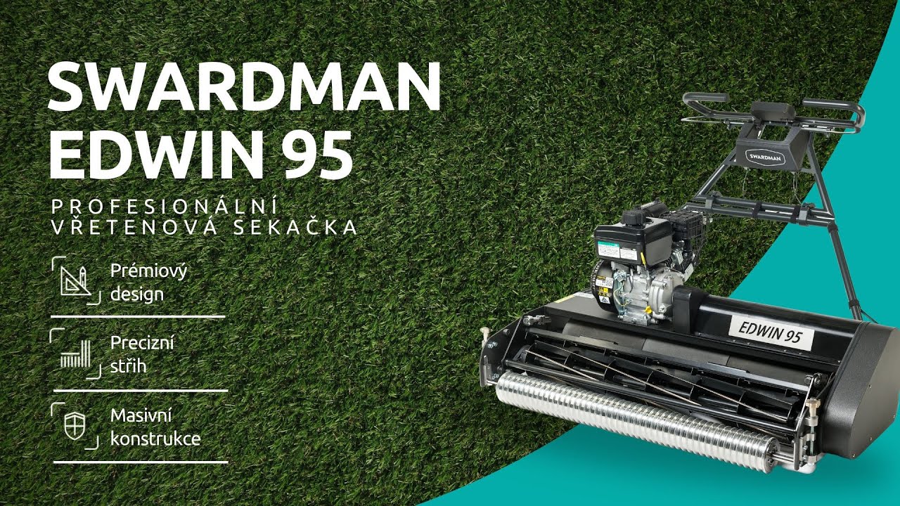 Swardman Edwin 95 - Profesionální vřetenová sekačka pro velké travní plochy.