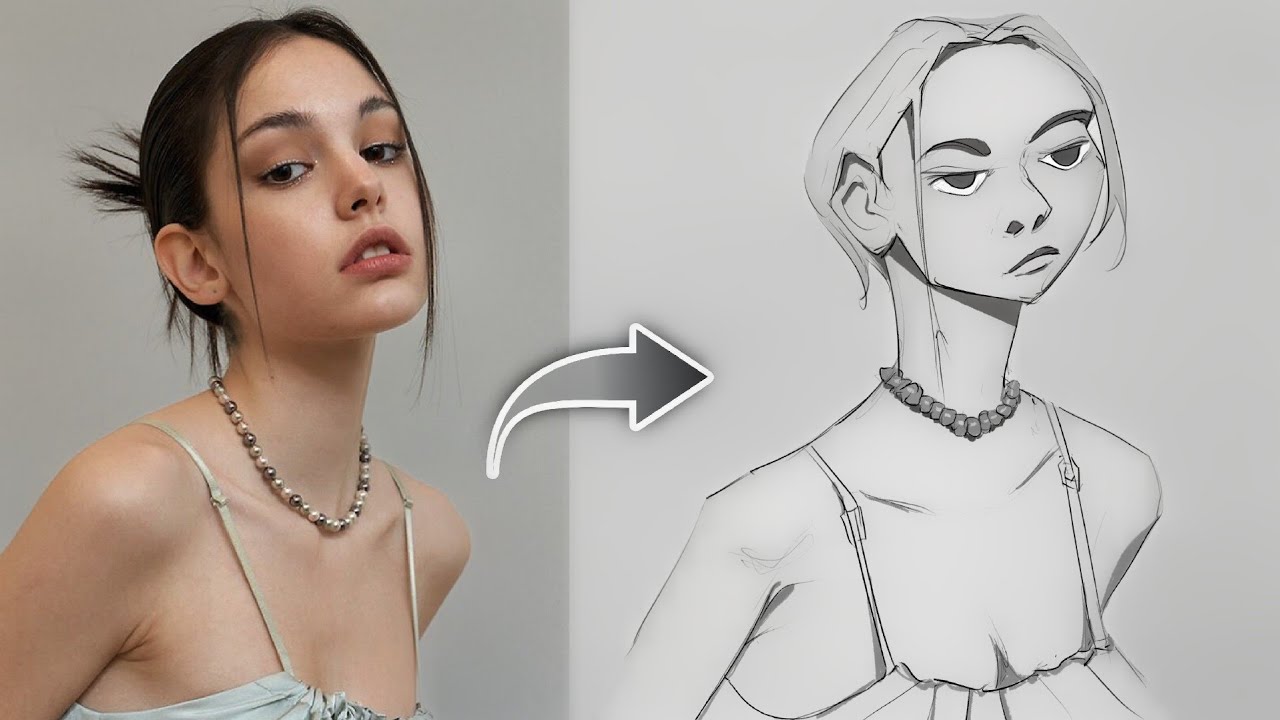 How to turn a Reference into Anime Sketch Art ( Procreate ) | Episode #001