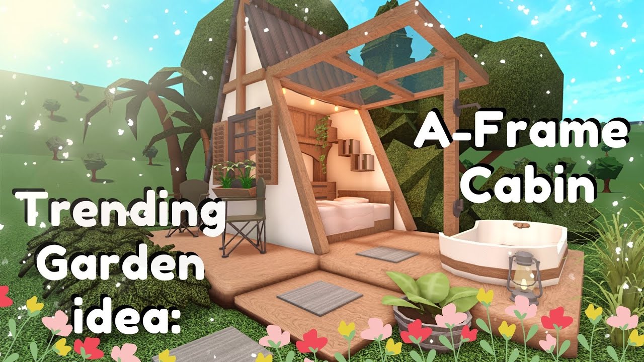 Trending A-Frame Cabin for your Backyard/Garden | Speedbuild | Bloxburg Roblox Build ideas