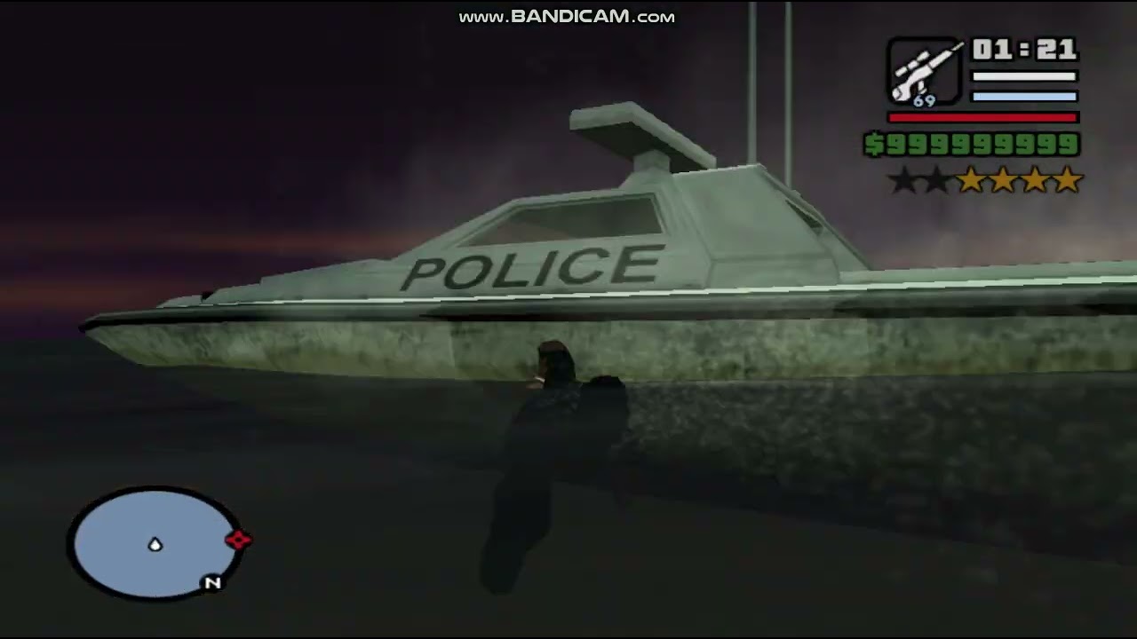 Grand Thef Auto San Andreas Mar azull El barcoo