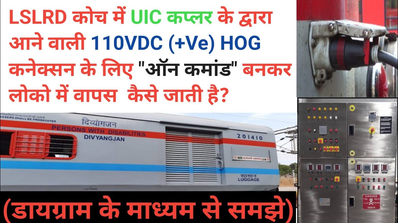 LSLRD कोच मे UIC Couplerके द्वारा आने वाली110VDC(+Ve)सप्लाई ऑन कमांड बनकर वापस लोको मे कैसे जाती है