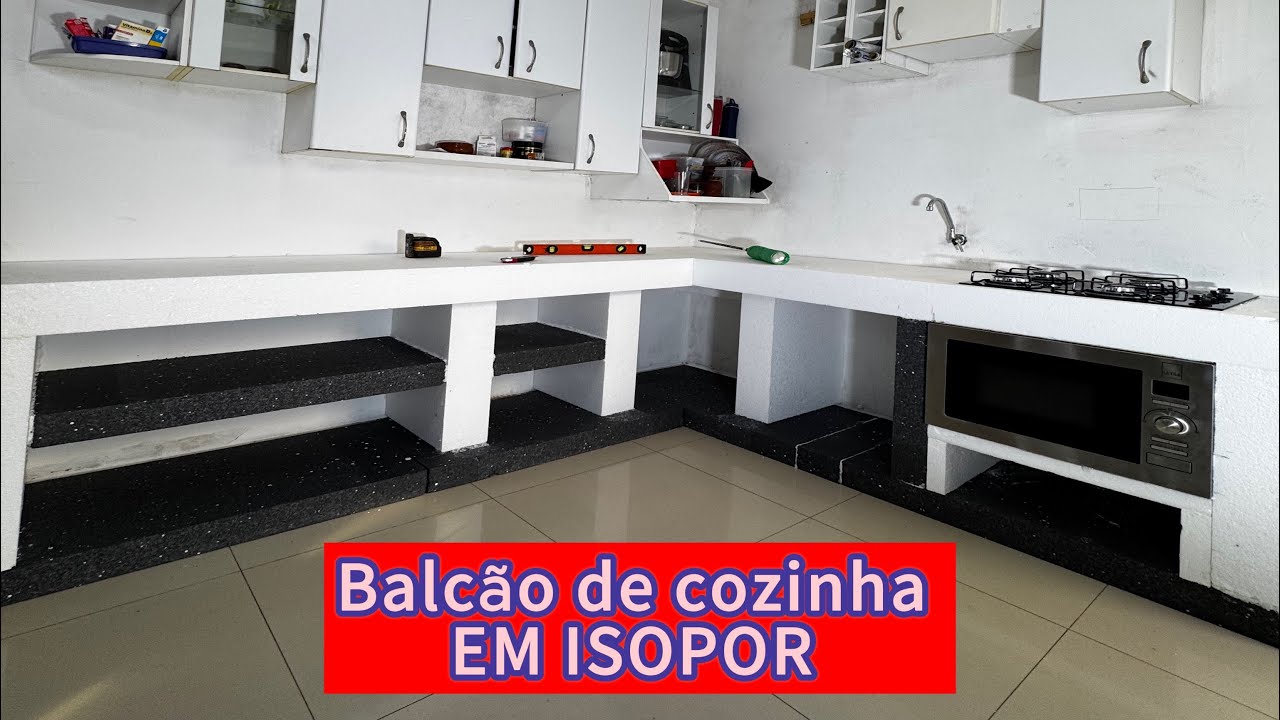 🚧balcão de cozinha feito em eps isopor 🔥