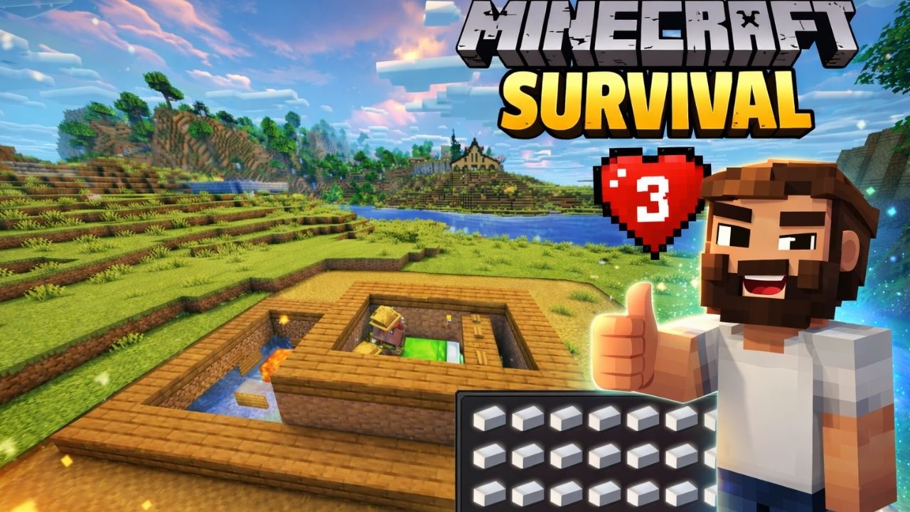 AM CONSTRUIT FERMA DE IRON! 😱 Suntem BOGAȚI în EP. 3 | Minecraft Survival ❤️3