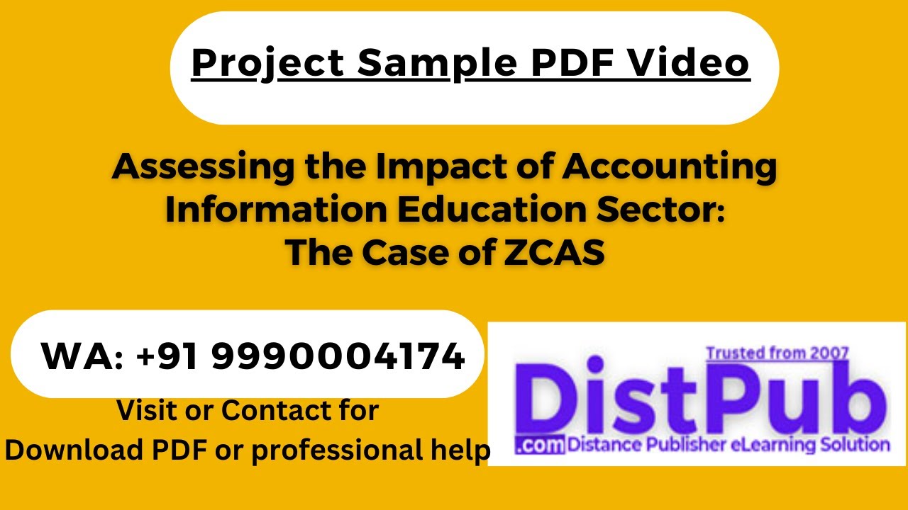 Sample PDF of Project Report Assessing the Impact of Accounting Information Education Sector