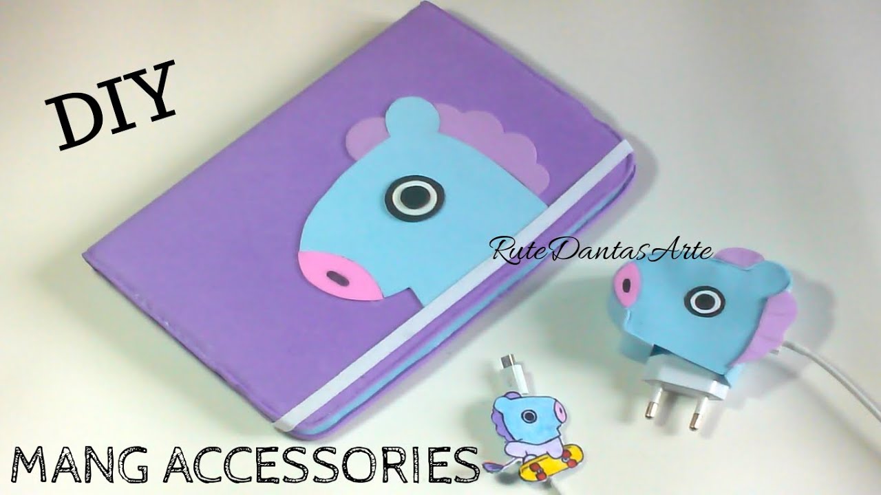 DIY BT21: MANG ACCESSORIES (Porta Tablet , Carregador Personalizado  E+) 