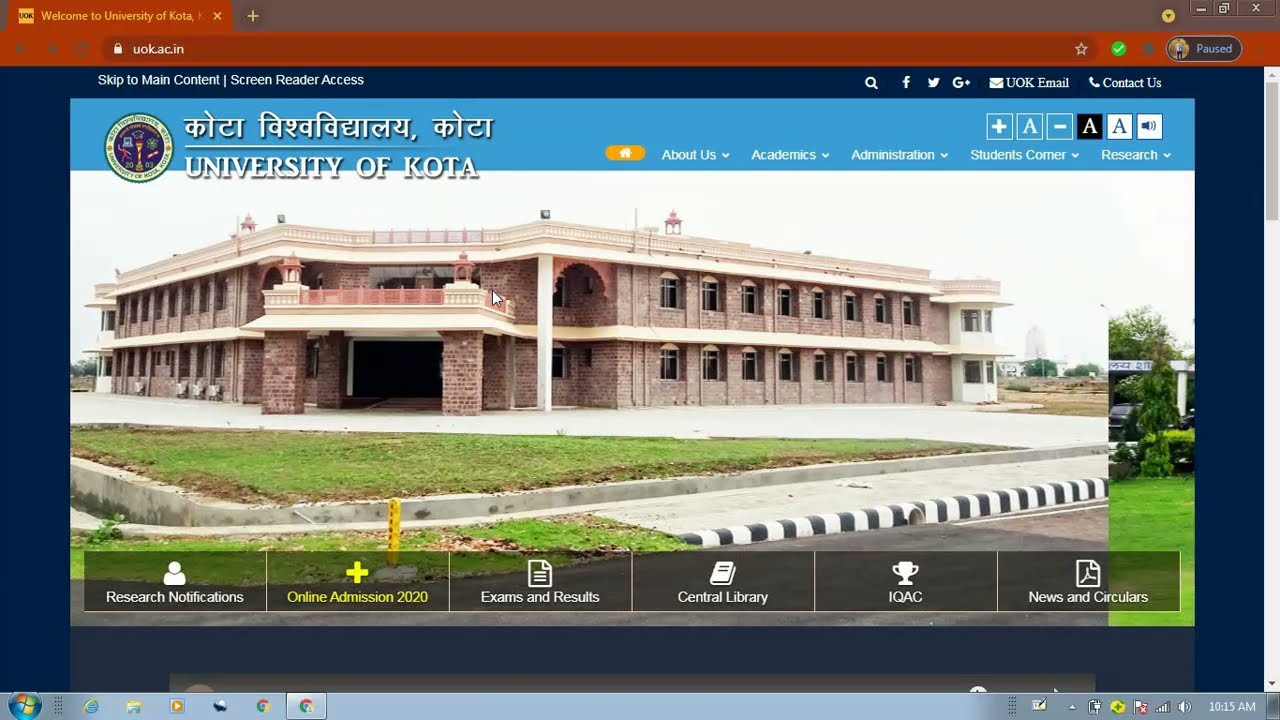 Kota University PG NC Exam Online Form Fill-up 2021// UOK MA/MSC/MCOM Exam Form