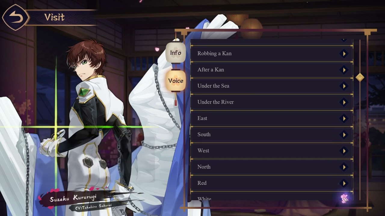 Suzaku Kururugi Voice Lines + Emotes [MahjongSoul x Code Geass]