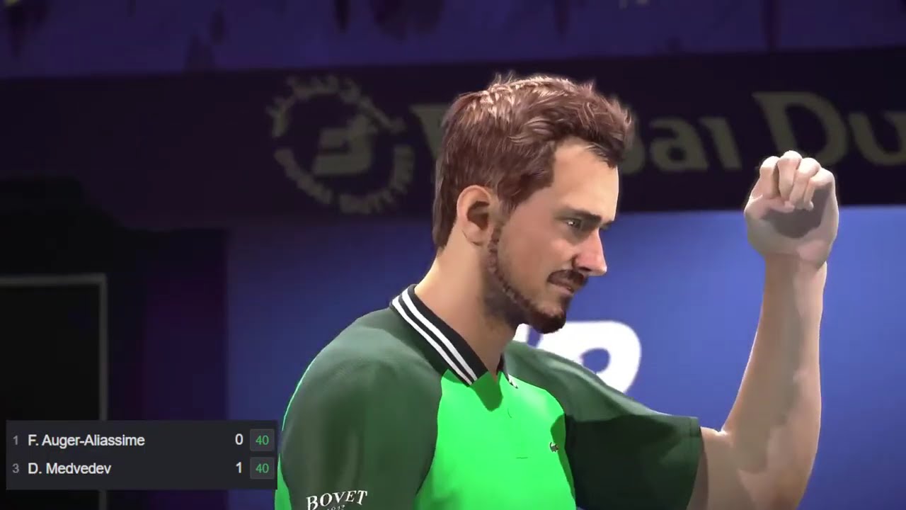 🔴Live: Daniil Medvedev Vs Felix Auger Aliassime- Dubai Open 2026 - Semi Final - Official game ATP