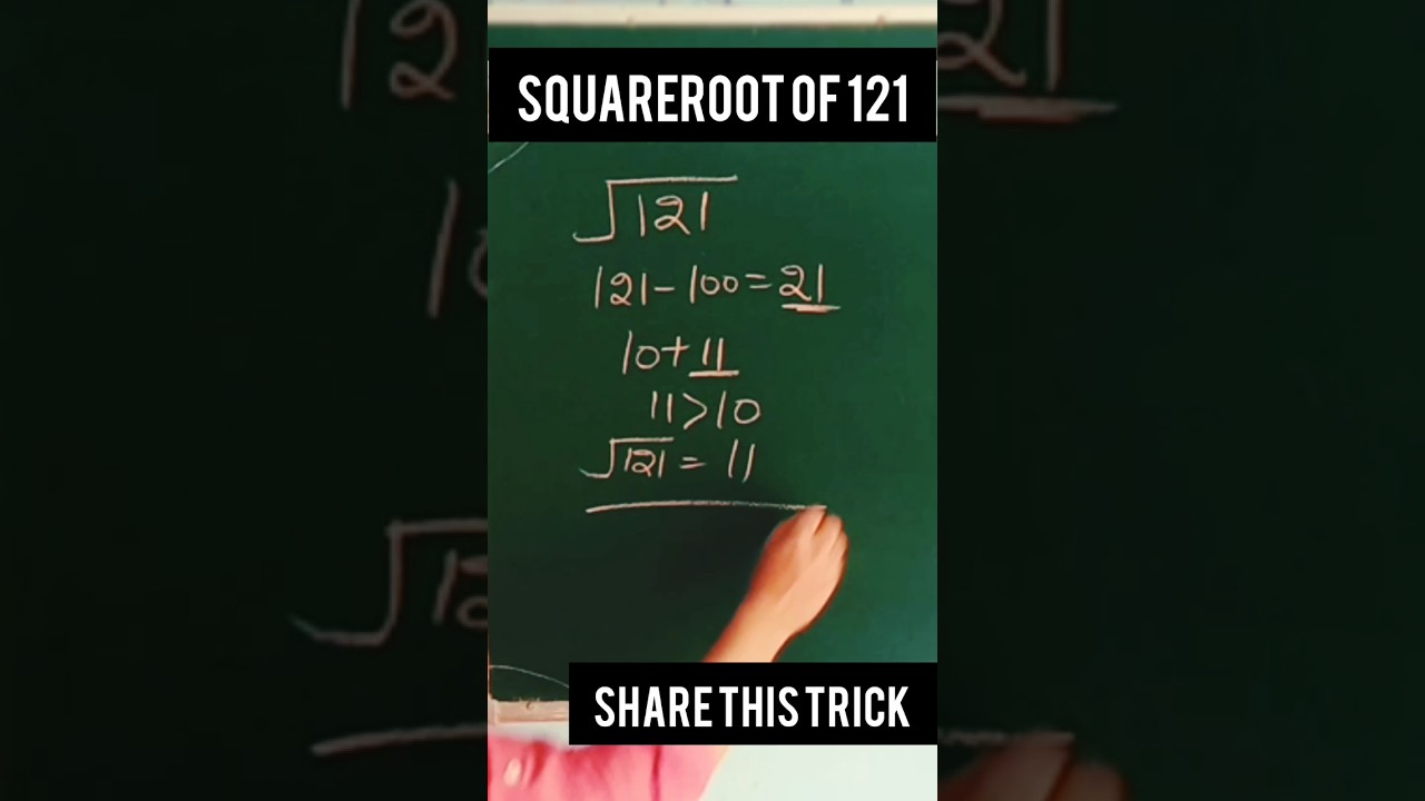 121 का वर्गमूल #वर्गमूल #squareroot #squareroottrick #squareroots #squareroottricks #mathshacks #tet