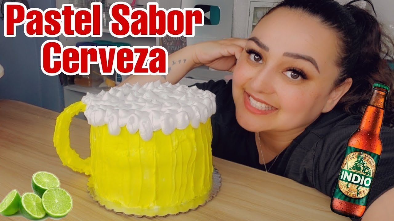 Pastel para Papá Sabor Cerveza Con Crema de Limón 🍻🍈 Delicioso 😋 Bizcochos & Pasteles 🎂