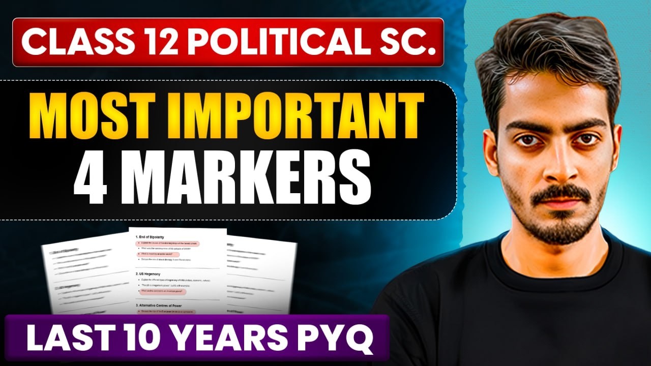 🔴Class 12 Pol Sc. Most IMPORTANT 4 Markers | Based on last 10 Years PYQs |  @BladeLearnerK12 ​