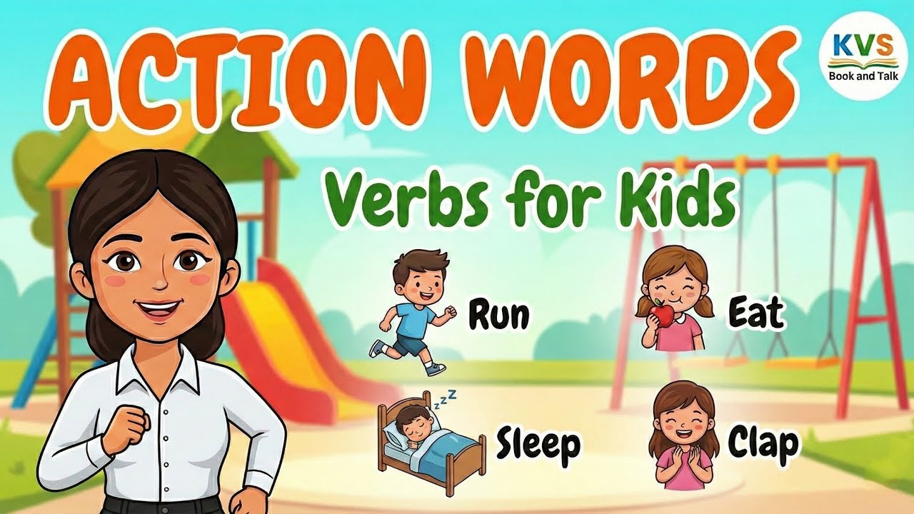 Verbs (Action Words) for Class 1 & 2 | Learn English Grammar with Pictures 📚