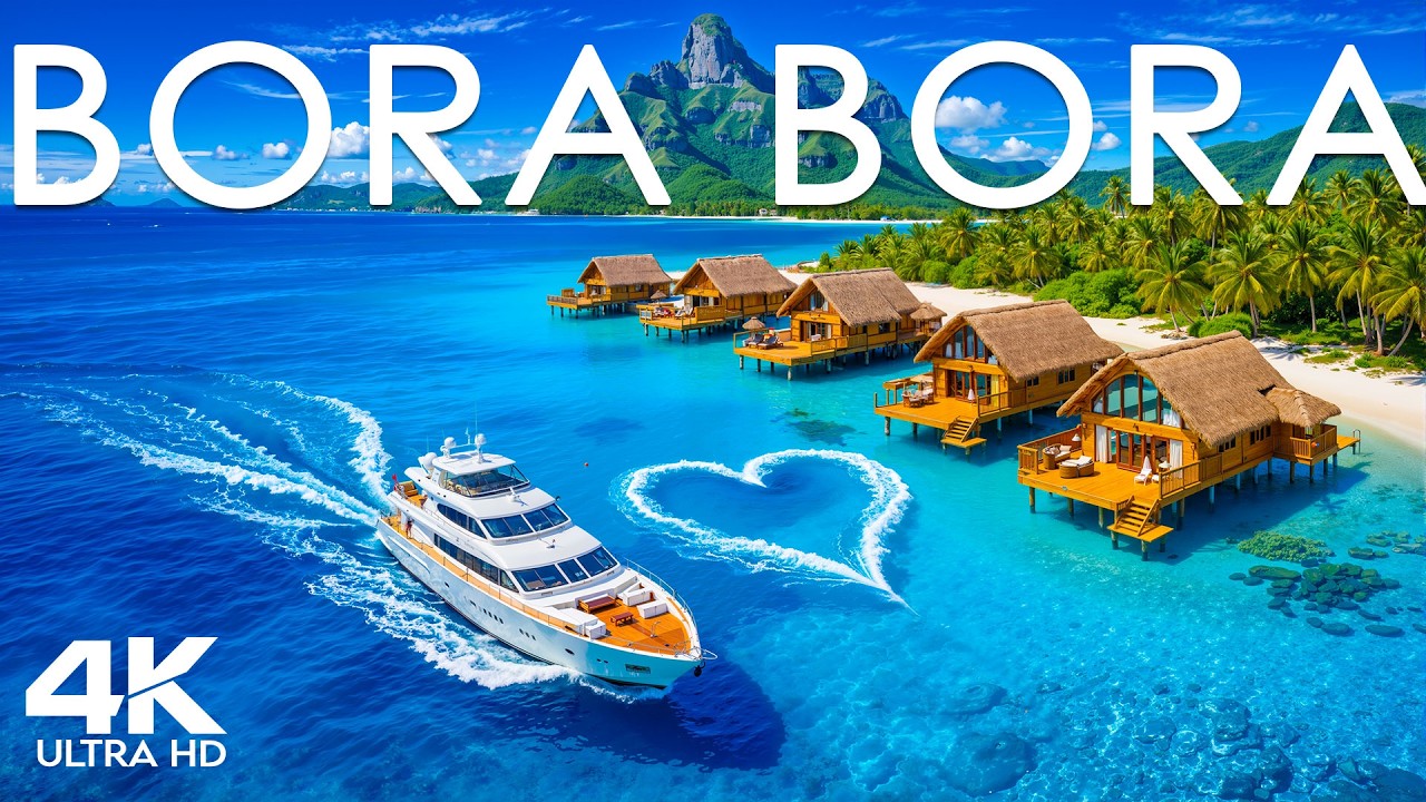 Bora Bora 4K 🇵🇫 Crystal Lagoon & Overwater Villas | Deep House 2026 Chill Ocean Mix