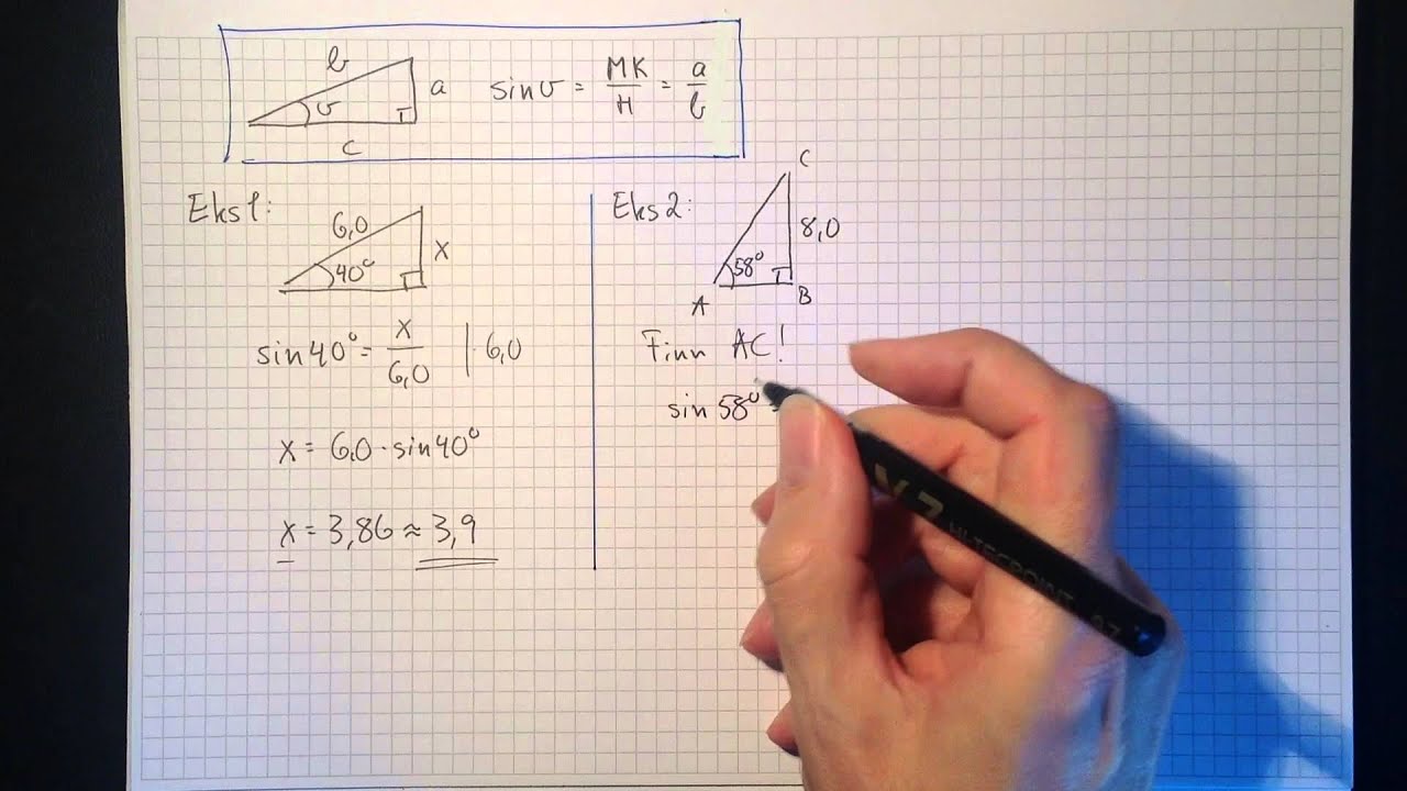 Matematikk 1T Trigonometri: Sinus, cosinus og tangens Del 1