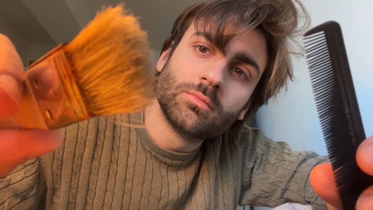 ASMR Deep Face Brushing & Combing (INTENSE Scalp Massage)
