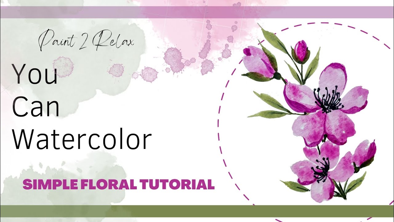 How to Draw Beautiful Pink Floral Bunch | Watercolor Painting Tutorial | Paint 2 Relax-Opal Strokes