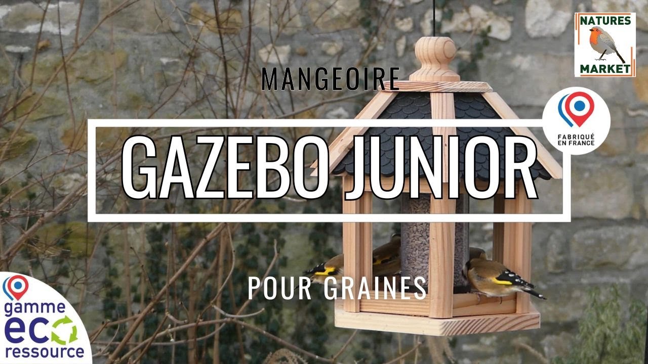 Mangeoire pour GRAINES -GAZEBO JUNIOR Fabriquée en France  -Nouvelle Version - Natures Market
