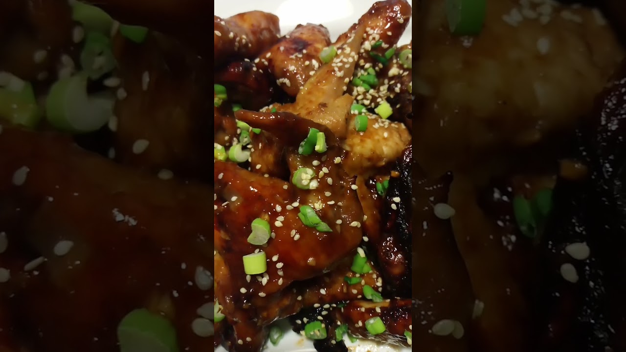 Garlic ginger wings #asianfood #stickywings #asianwings #chickenwings