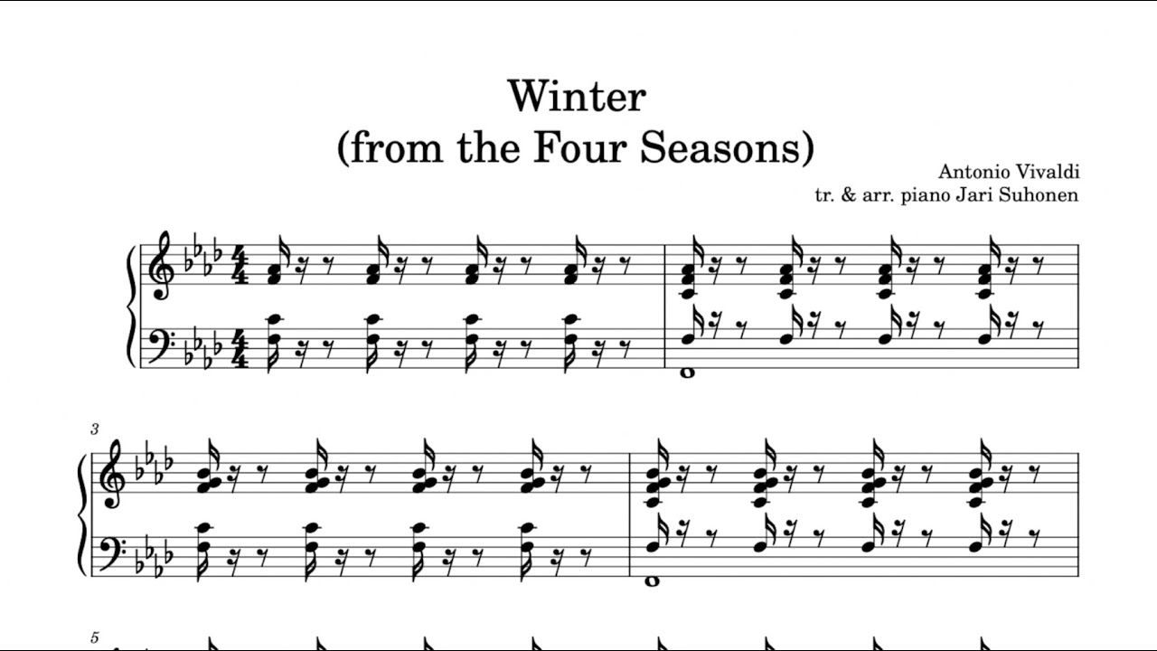 Vivaldi | Winter (L'inverno) | Piano