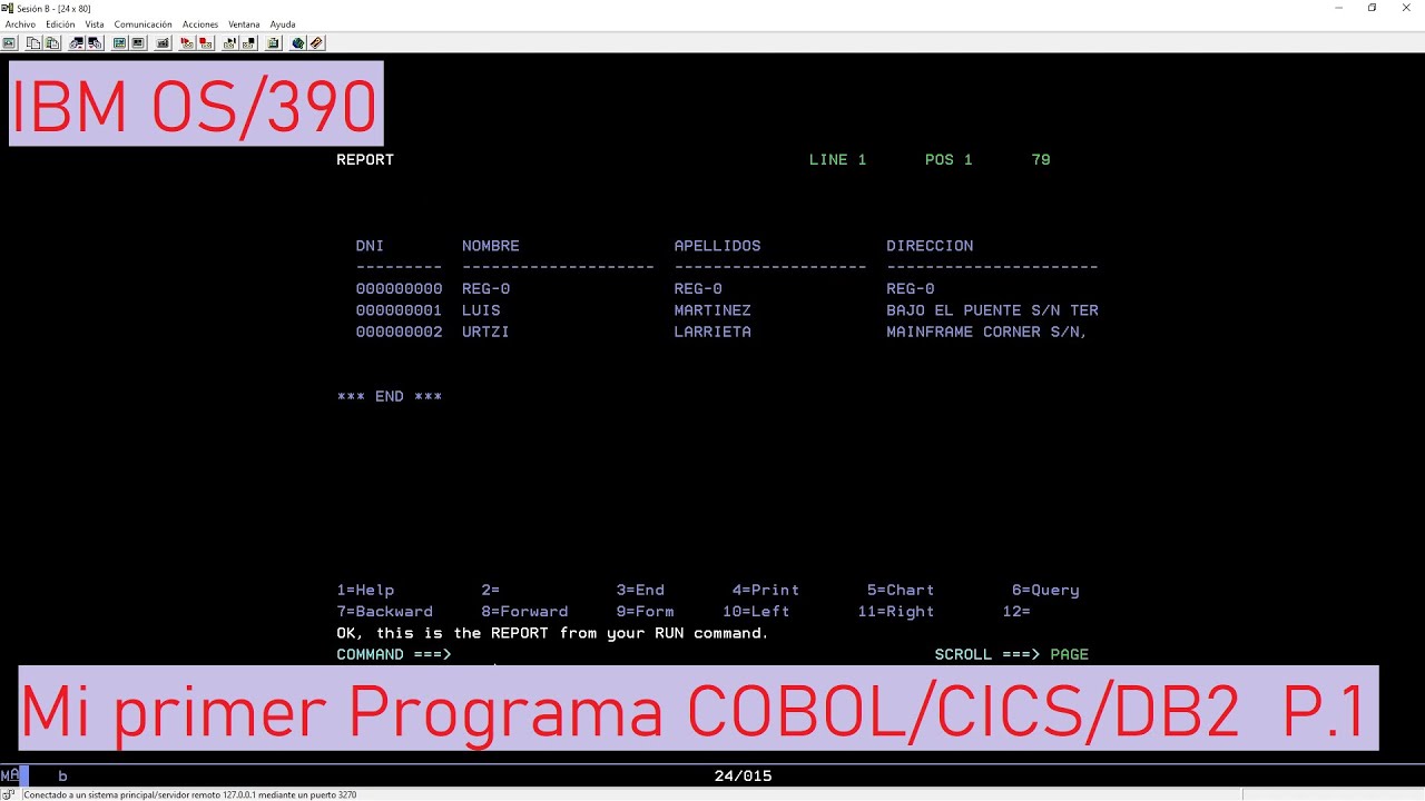 IBM OS/390: Mi Primer Programa COBOL/CICS/DB2 (Parte 1)