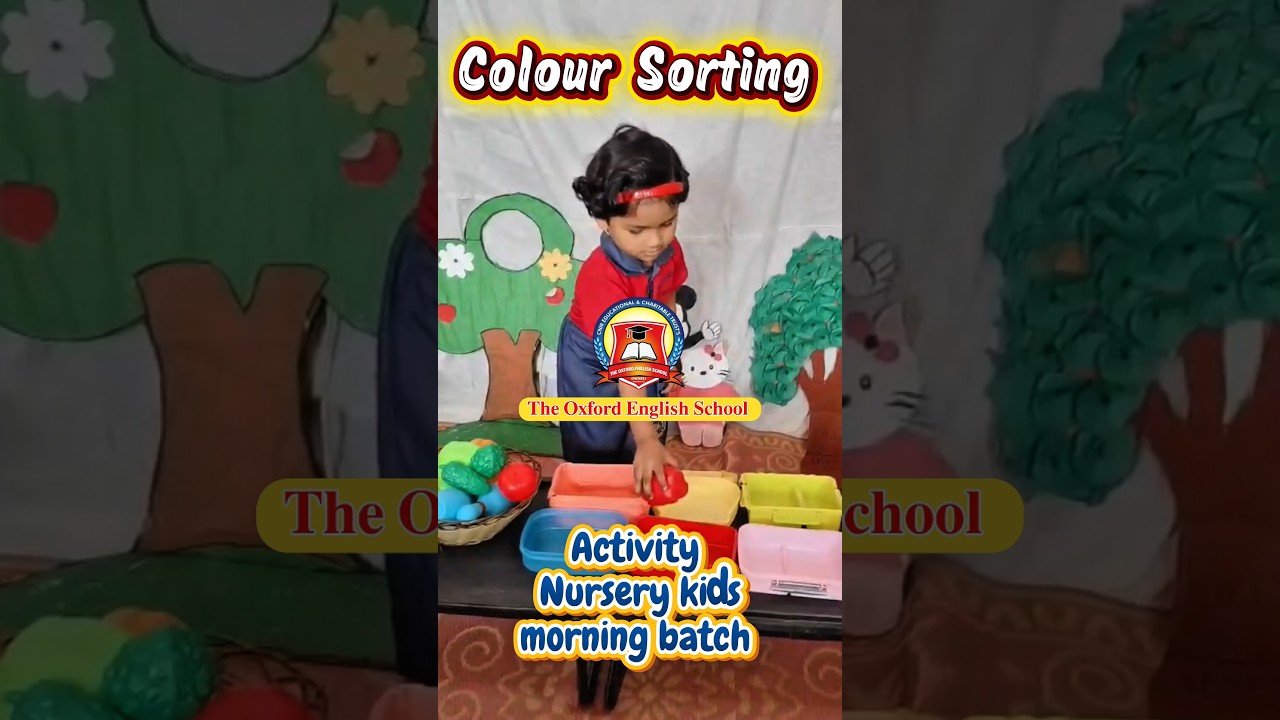 Colour Sorting Activity Nursery kids part 1 | The Oxford English School Dwarli #schoolactivity #kids